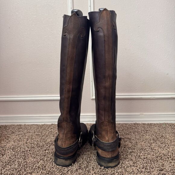 Steve Madden Judgement Women's Size 7M Distressed Leather Tall Moto Boots - Picture 4 of 15